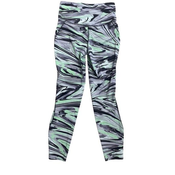 Lululemon Base Pace High-Rise Running Tight 25" Paint Glide Warp Black Size 6 - Picture 3 of 9